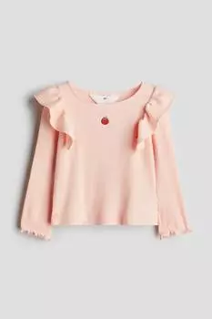 Рубашка из хлопкового джерси с воланами H&M, мультиколор