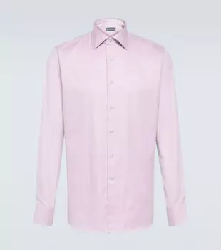Рубашка из хлопкового поплина Canali, розовый