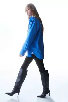 Рубашка из хлопкового поплина H&amp;M, синий