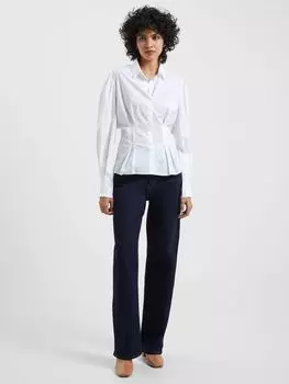 Рубашка из хлопкового поплина Rhodes French Connection, лен белый