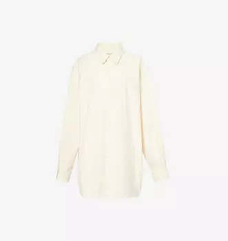 Рубашка из хлопкового поплина с длинными рукавами и накладными карманами Maison Margiela, белый