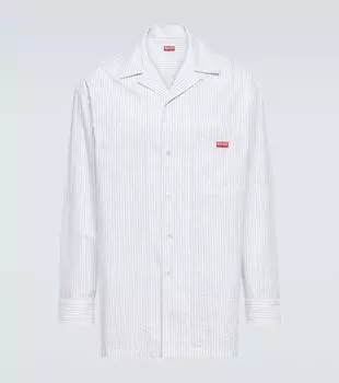 Рубашка из хлопкового поплина в тонкую полоску Kenzo, синий