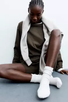 Рубашка из хлопкового трикотажа H&M, зеленый
