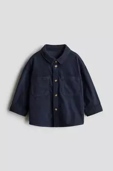 Рубашка из хлопкового вельвета H&M, синий