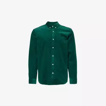 Рубашка из хлопкового вельвета с вышивкой Madison Carhartt Wip, черный