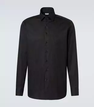 Рубашка из хлопкового жаккарда с узором пейсли Etro, черный
