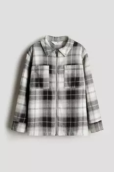 Рубашка из хлопковой фланели H&M, белый