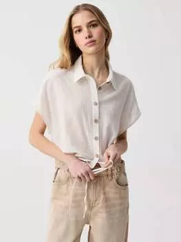 Рубашка из хлопковой марли с кулиской B.Angel, цвет white