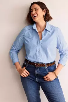 Рубашка из хлопковой сиены Boden, синий