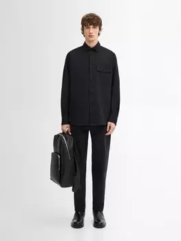 Рубашка из хлопковой смеси Massimo Dutti, синий