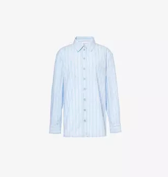 Рубашка из хлопковой смеси с полосатым принтом Gemini Christopher Esber, мультиколор