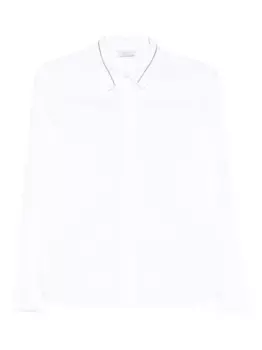 Рубашка из хлопковой смеси с заостренным воротником Peserico, белый