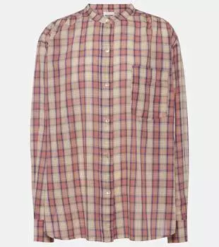 Рубашка из хлопковой вуали в клетку Marant Etoile, розовый