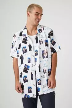 Рубашка из искусственного шелка с принтом Aaliyah Forever 21, белый