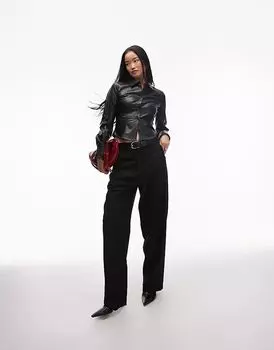 Рубашка из искусственной кожи черного цвета Nia