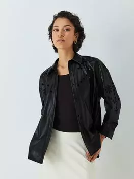 Рубашка из искусственной кожи с люверсами Rails, черный