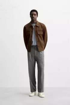 Рубашка из искусственной замши ZARA, цвет Brandy