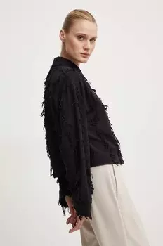 Рубашка из кенийского хлопка — Текстура органического хлопка RD Day Birger et Mikkelsen, черный