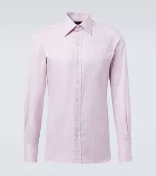 Рубашка из клетчатого поплина Tom Ford, Light Pink