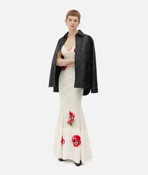 Рубашка из кожи Intrecciato Bottega Veneta, черный