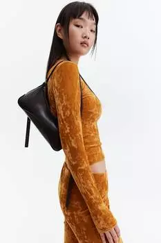 Рубашка из крэш-велюра H&M, оранжевый