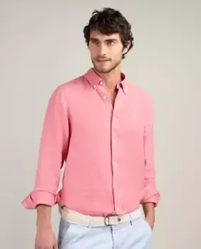 Рубашка из крашеного в готовом виде льна El Ganso, коралловый