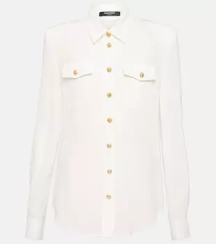 Рубашка из крепдешина BALMAIN, белый