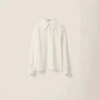 Рубашка из крепдешина Miu Miu, белый