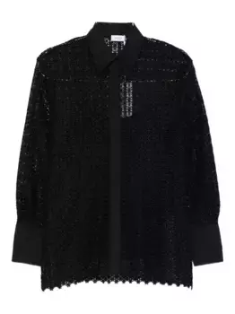 Рубашка из кружева крючком Akris Punto, черный