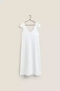 Рубашка из льна и хлопка Zara, белый