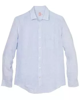 Рубашка из льна J.McLaughlin Fineline Gramercy, белый/синий