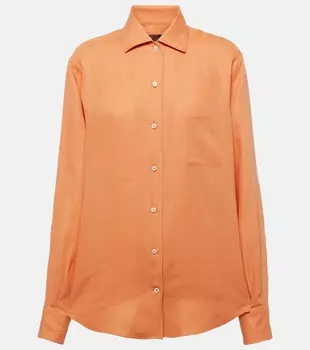 Рубашка из льна Neo Andr Loro Piana, Cinnamon Orange