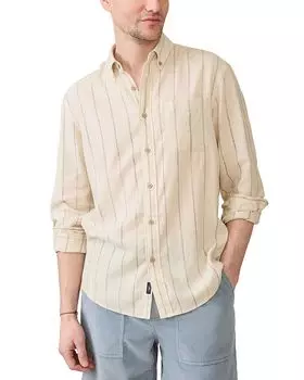 Рубашка из льна Regular Fit Button Down Faherty, коричневый/бежевый
