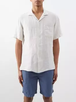 Рубашка из льна с короткими рукавами Hartford, белый