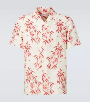 Рубашка из льна с принтом Hibbert Orlebar Brown, White Sand/ Summer Red