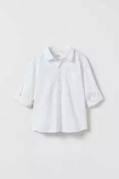 Рубашка из льна ZARA, белый
