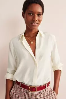 Рубашка из льняной сиены Boden, бежевый