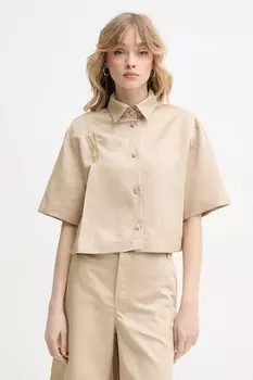 Рубашка из льняной смеси Moschino Jeans, бежевый