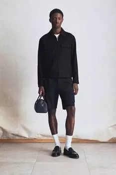 Рубашка из льняной смеси, стандартного кроя H&M, черный