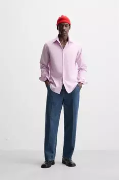 Рубашка из лиоцелла - хлопка ZARA, цвет Lavender