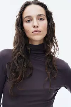 Рубашка из лиоцелла и водолазка H&M, коричневый