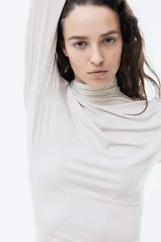Рубашка из лиоцелла и водолазка H&M, бежевый