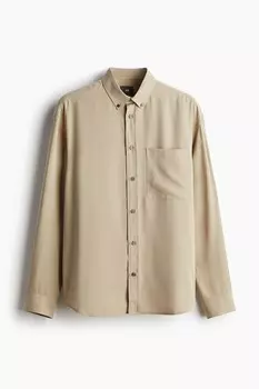 Рубашка из лиоцелла обычного кроя H&M, бежевый