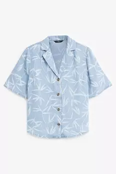 Рубашка из лиоцелла с пальмами Next, синий