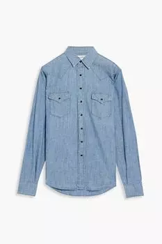 Рубашка из лиоцелла с принтом SAINT LAURENT, синий