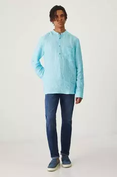 Рубашка из медицинского льна Medicine, бирюзовый