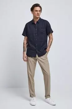 Рубашка из медицинского льна Medicine, темно-синий