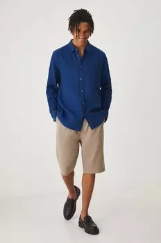 Рубашка из медицинского льна Medicine, темно-синий