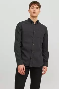 Рубашка из меланжевого хлопка Jack & Jones, серый