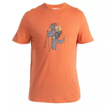 Рубашка из мериноса Icebreaker Merino 150 Tech Lite III S/S Tee Tech Head, цвет Ember